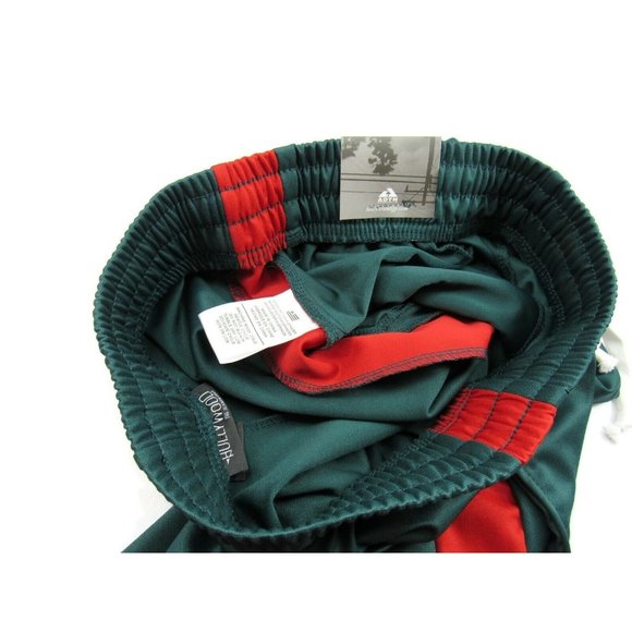 Hollywood Men's Fleece Knit Shorts Green/Red Size Medium (32-34) New - Picture 7 of 7